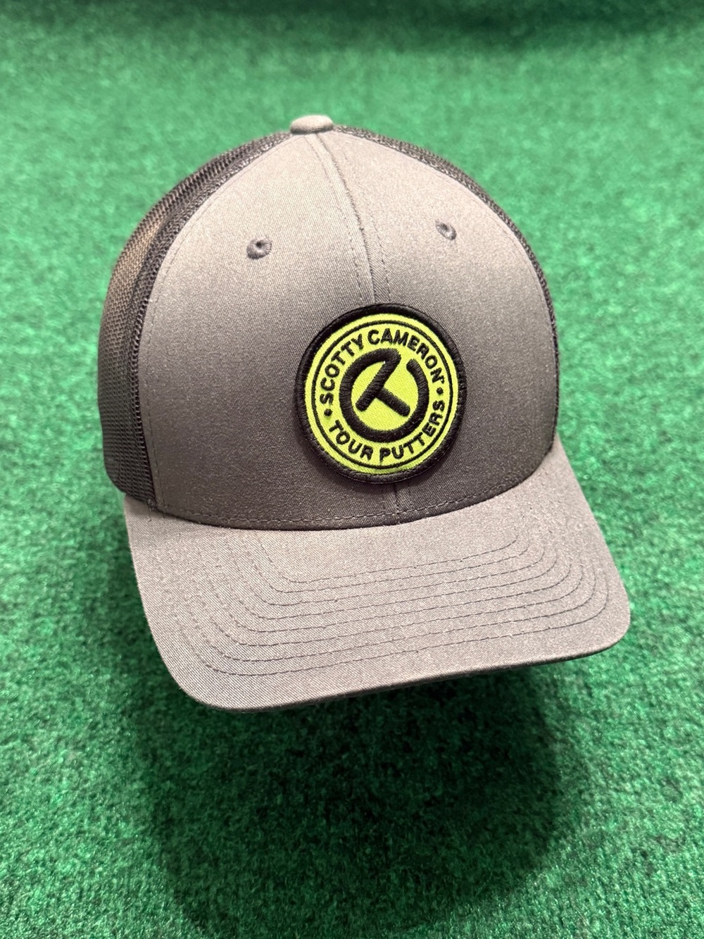 *Circle T* Scotty Cameron Gray Patch Golf Hat - Lime Logo (SnapBack)
